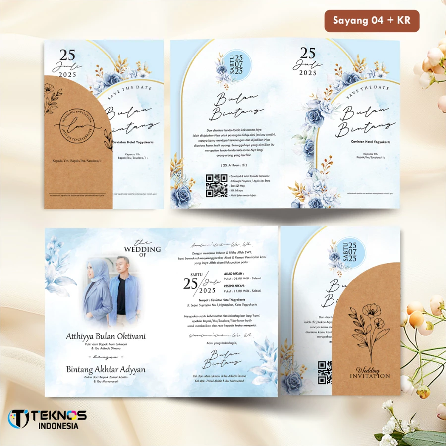 UNDANGAN PERNIKAHAN BLANGKO FULL COLOUR - UNDANGAN NIKAH KASIH AMPLOP KRAFT ROUND SERIES - Gambar 14