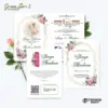 UNDANGAN PERNIKAHAN CUSTOM - UNDANGAN NIKAH GREEN SERI 3 BORDELES - UNDANGAN BAHAN BRIFCARD MURAH - GREEN 128