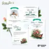 UNDANGAN PERNIKAHAN CUSTOM - UNDANGAN NIKAH GREEN SERI 3 BORDELES - UNDANGAN BAHAN BRIFCARD MURAH - GREEN 132