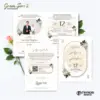 UNDANGAN PERNIKAHAN CUSTOM - UNDANGAN NIKAH GREEN SERI 3 BORDELES - UNDANGAN BAHAN BRIFCARD MURAH - GREEN 134