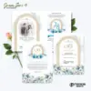 UNDANGAN PERNIKAHAN CUSTOM - UNDANGAN NIKAH GREEN SERI 3 BORDELES - UNDANGAN BAHAN BRIFCARD MURAH - GREEN 158