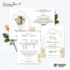 UNDANGAN PERNIKAHAN CUSTOM - UNDANGAN NIKAH GREEN SERI 3 BORDELES - UNDANGAN BAHAN BRIFCARD MURAH - GREEN 169