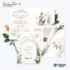 UNDANGAN PERNIKAHAN CUSTOM - UNDANGAN NIKAH GREEN SERI 3 BORDELES - UNDANGAN BAHAN BRIFCARD MURAH - GREEN 181