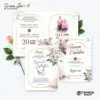 UNDANGAN PERNIKAHAN CUSTOM - UNDANGAN NIKAH GREEN SERI 3 BORDELES - UNDANGAN BAHAN BRIFCARD MURAH - GREEN 189