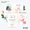 UNDANGAN PERNIKAHAN CUSTOM - UNDANGAN NIKAH GREEN SERI 3 BORDELES - UNDANGAN BAHAN BRIFCARD MURAH - GREEN 193