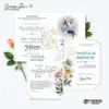 UNDANGAN PERNIKAHAN CUSTOM - UNDANGAN NIKAH GREEN SERI 3 BORDELES - UNDANGAN BAHAN BRIFCARD MURAH - GREEN 194