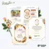 UNDANGAN PERNIKAHAN CUSTOM - UNDANGAN NIKAH GREEN SERI 3 BORDELES - UNDANGAN BAHAN BRIFCARD MURAH - GREEN 196