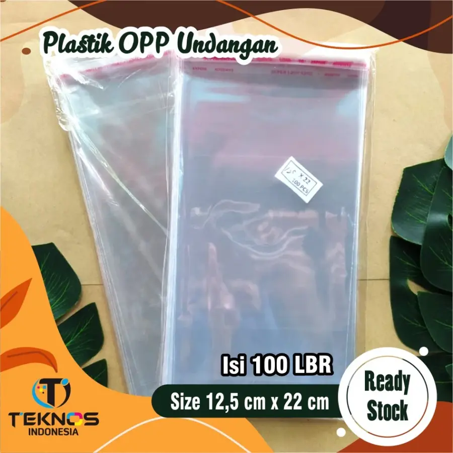 (100pcs) Plastik OPP Undangan 12,5 x 22 cm