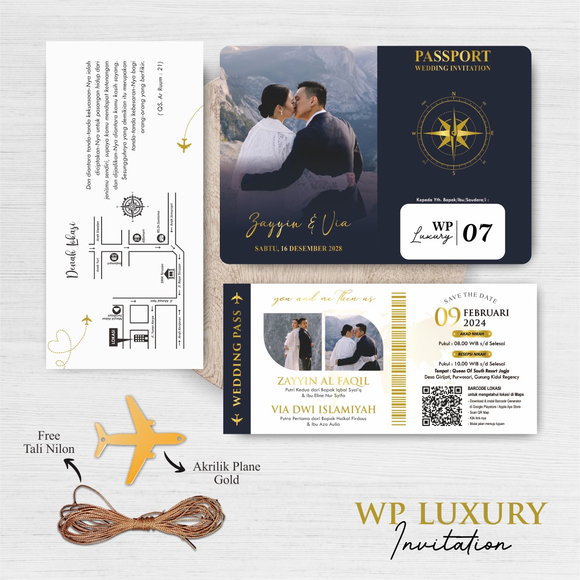UNDANGAN NIKAH FOTO AESTHETIC - WEDDING PASSPORT INVITATION - Gambar 23
