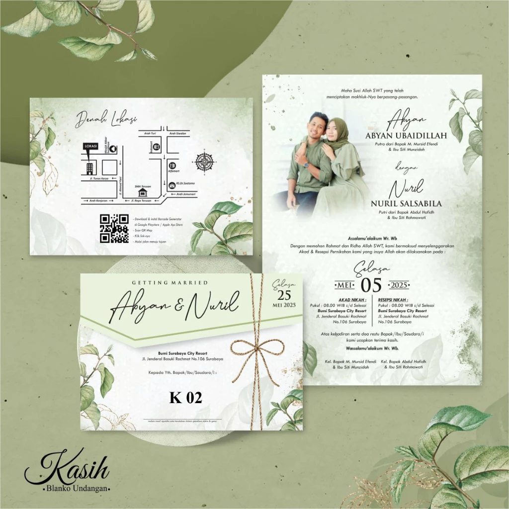 Undangan Pernikahan Murah Full Colour Borderless BC Gramatur 150 Kasih Teknos Indonesia - Gambar 3