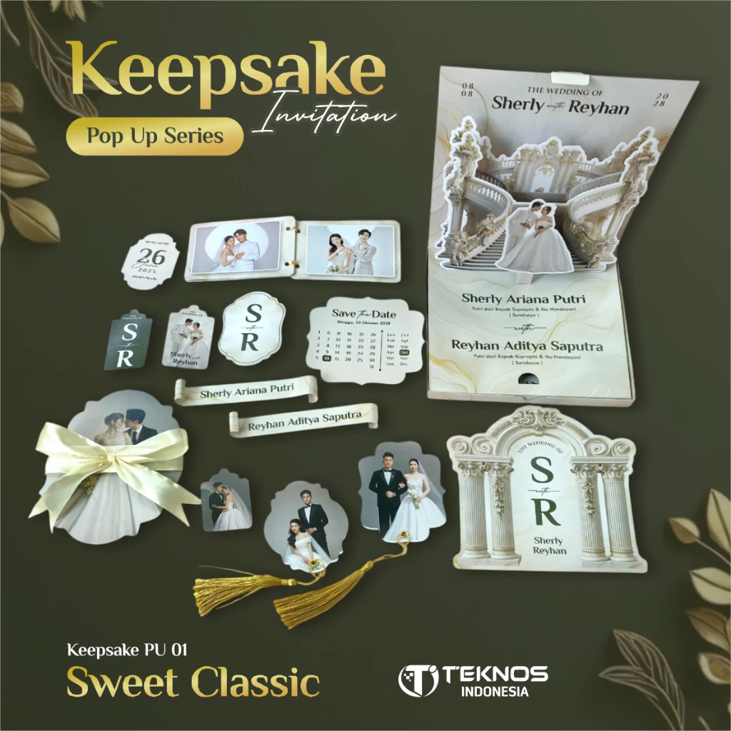 UNDANGAN KEEPSAKE CUSTOM FOTO - WEDDING KEEPSAKE POP UP EKSLUSIF - BAHAN PREMIUM AESTHETIC