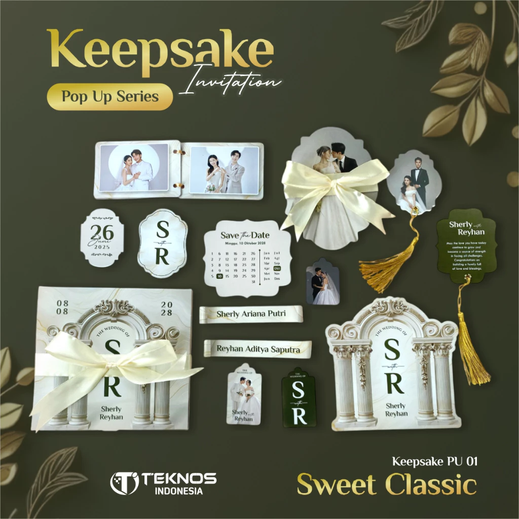 UNDANGAN KEEPSAKE CUSTOM FOTO - WEDDING KEEPSAKE POP UP EKSLUSIF - BAHAN PREMIUM AESTHETIC - Gambar 3