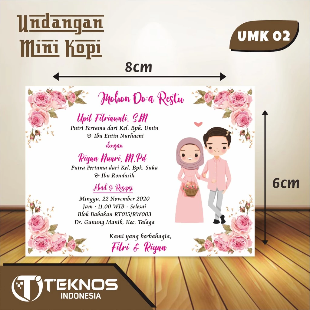 UNDANGAN MINI KOPI - UNDANGAN MINIMALIS MURAH - Gambar 3