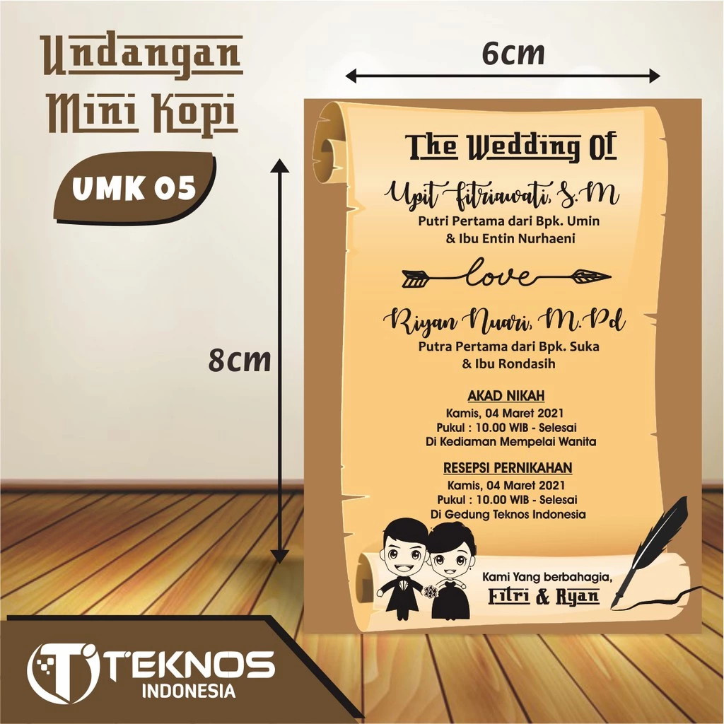 UNDANGAN MINI KOPI - UNDANGAN MINIMALIS MURAH - Gambar 6