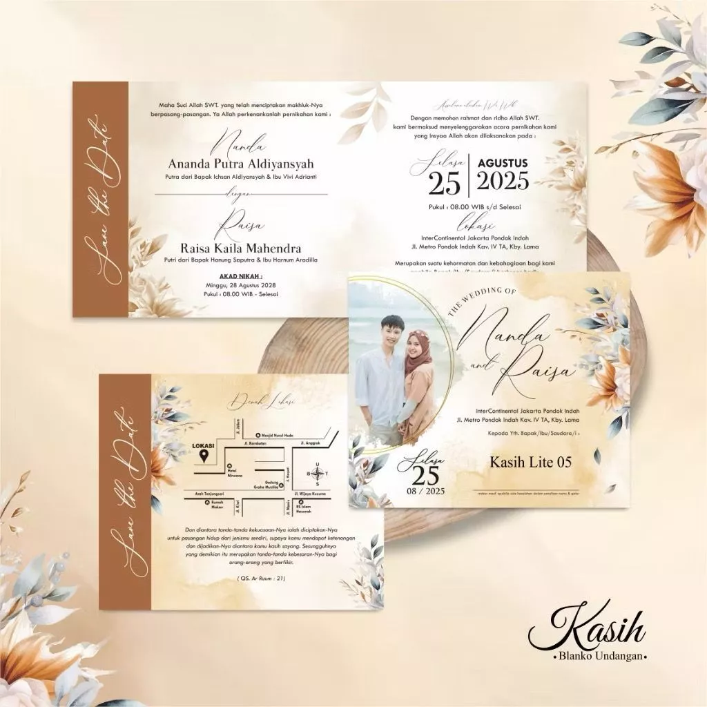 Undangan Pernikahan Murah Full Colour Borderless BC Gramatur 150 Kasih Lite Teknos Indonesia