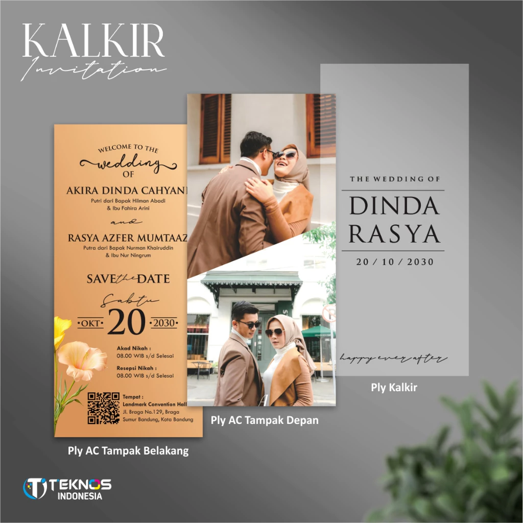 UNDANGAN PERNIKAHAN KALKIR LITE INVITATION FULL COLOUR - UNDANGAN PERNIKAHAN CUSTOM MEWAH PREMIUM - Gambar 2