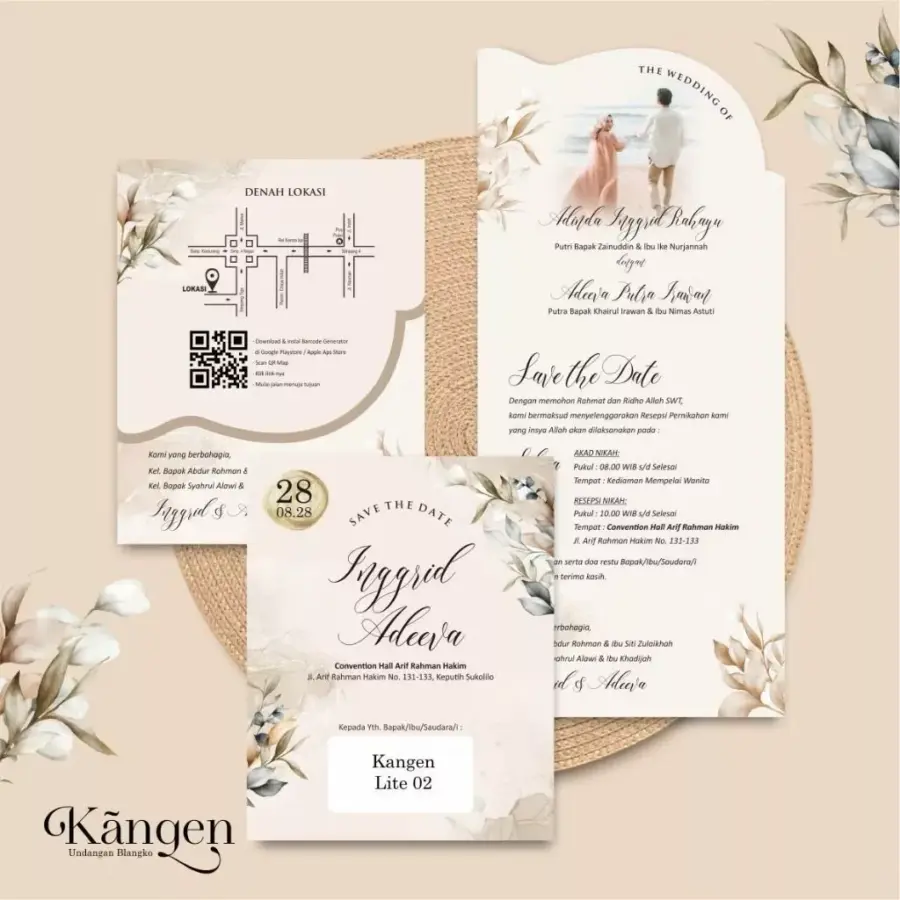 Undangan Pernikahan Simple Kekinian Cetak Undangan Nikah Full Colour Kasih Lite