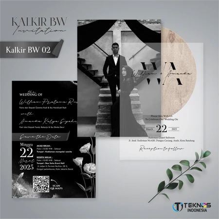 UNDANGAN PERNIKAHAN KALKIR INVITATION - UNDANGAN NIKAH KALKIR BW PREMIUM - Gambar 3